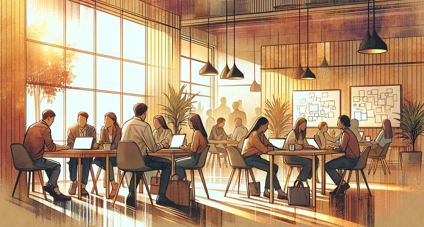 Des personnes en réunion dans un espace de coworking