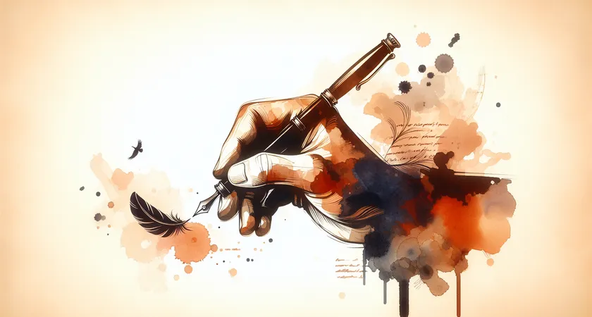 Une main tenant un stylo