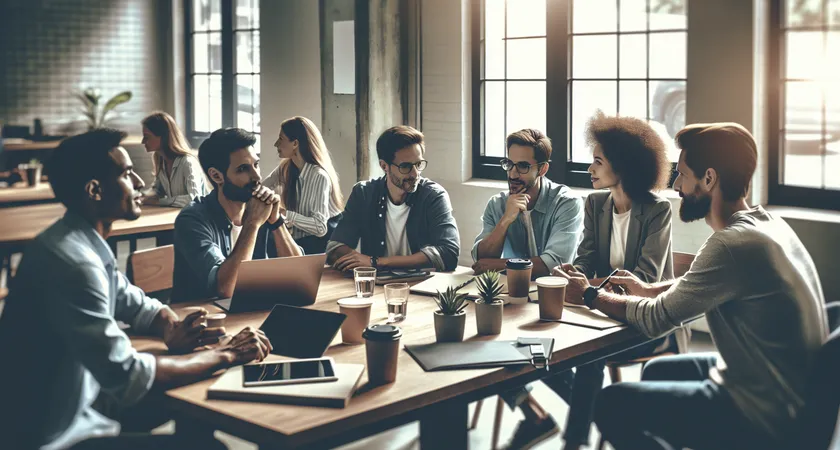 Des personnes en réunion dans un espace de coworking