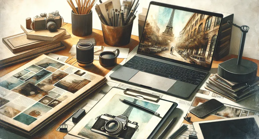 Un ordinateur portable sur un bureau