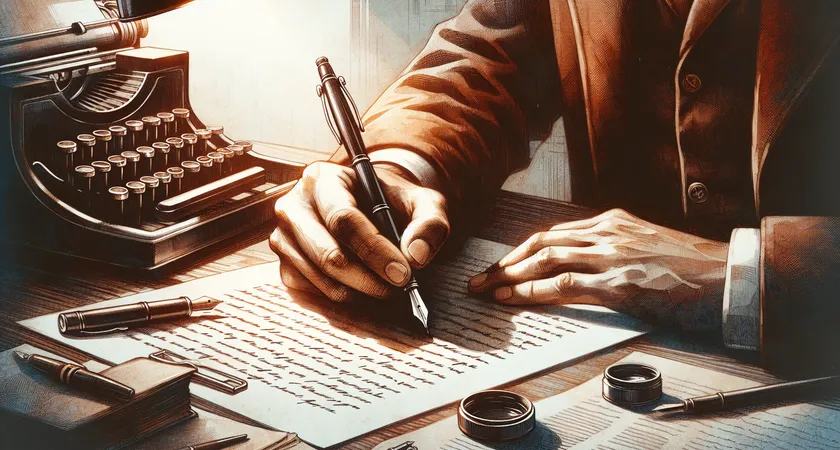 Une main tenant un stylo