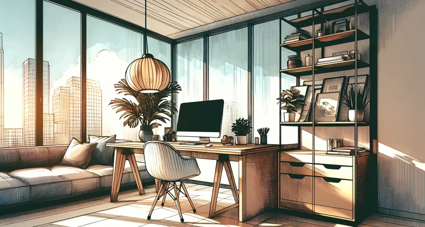 Un bureau moderne avec un ordinateur