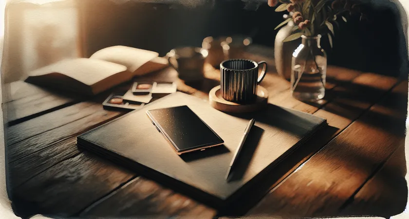 Un smartphone sur une table