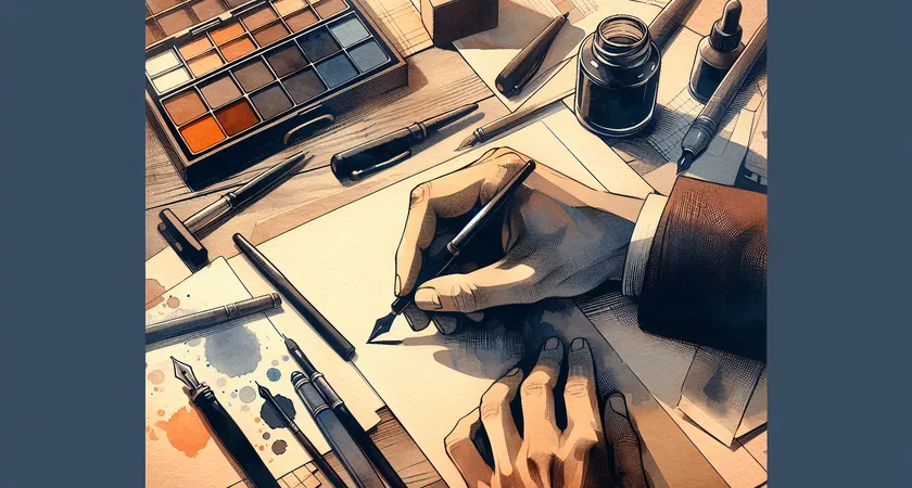 Une main tenant un stylo