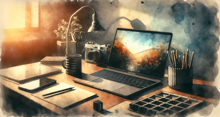 Un ordinateur portable sur un bureau