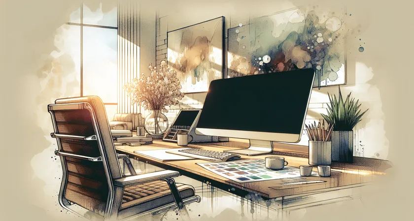 Un bureau moderne avec un ordinateur