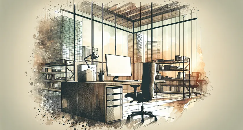 Un bureau moderne avec un ordinateur