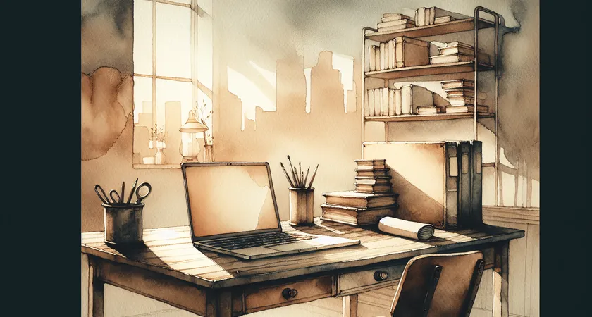 Un ordinateur portable sur un bureau