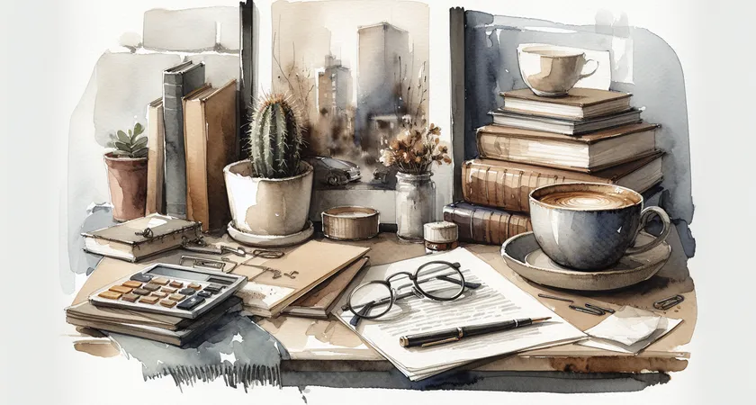 Un café sur un bureau