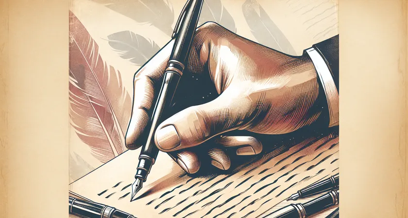 Une main tenant un stylo