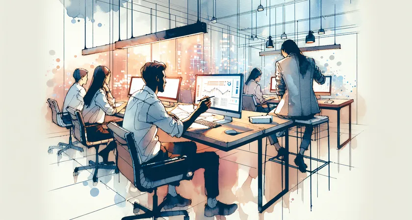 Un bureau moderne avec un ordinateur