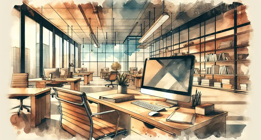 Un bureau moderne avec un ordinateur