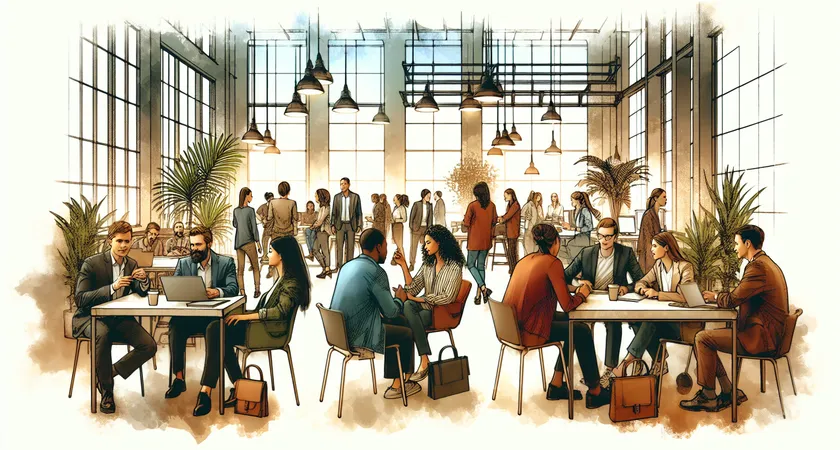 Des personnes en réunion dans un espace de coworking