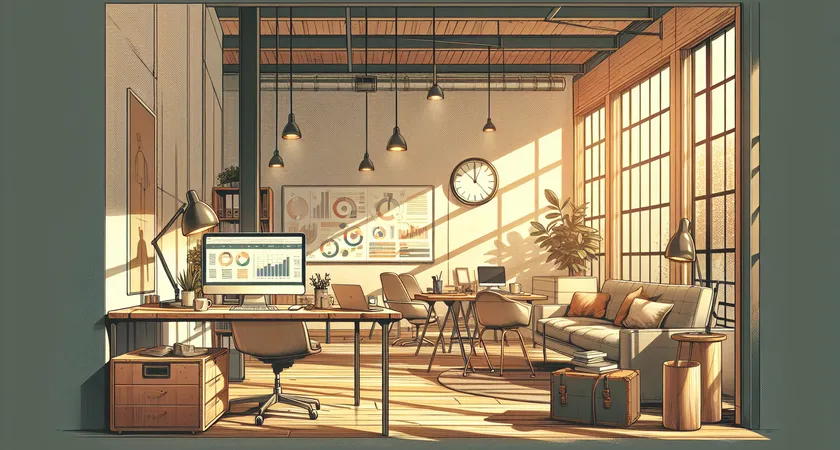 Un bureau moderne avec un ordinateur