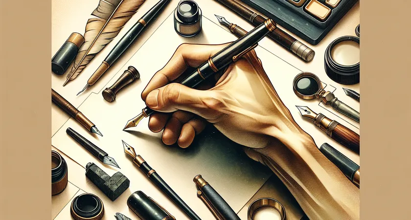 Une main tenant un stylo