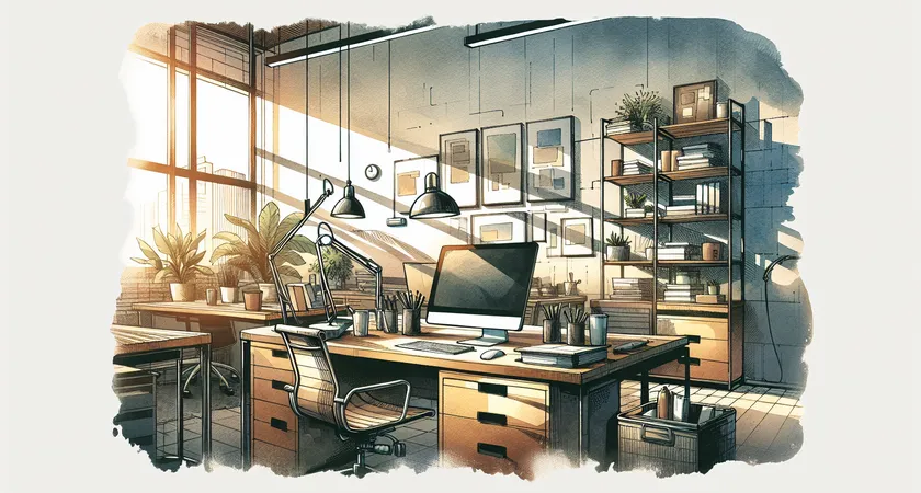 Un bureau moderne avec un ordinateur