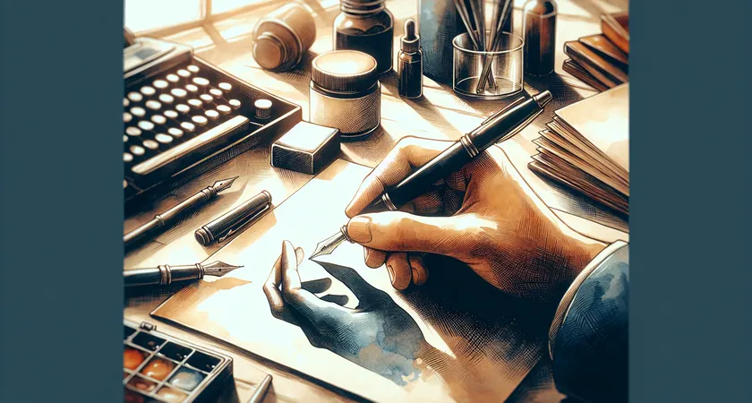 Une main tenant un stylo