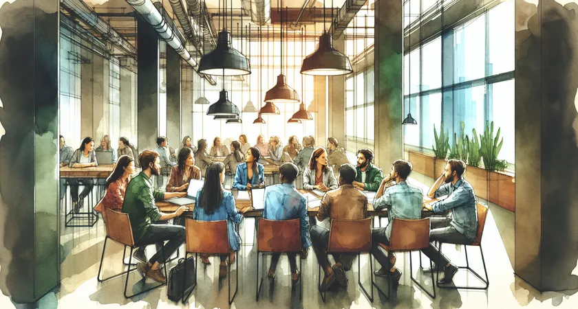 Des personnes en réunion dans un espace de coworking