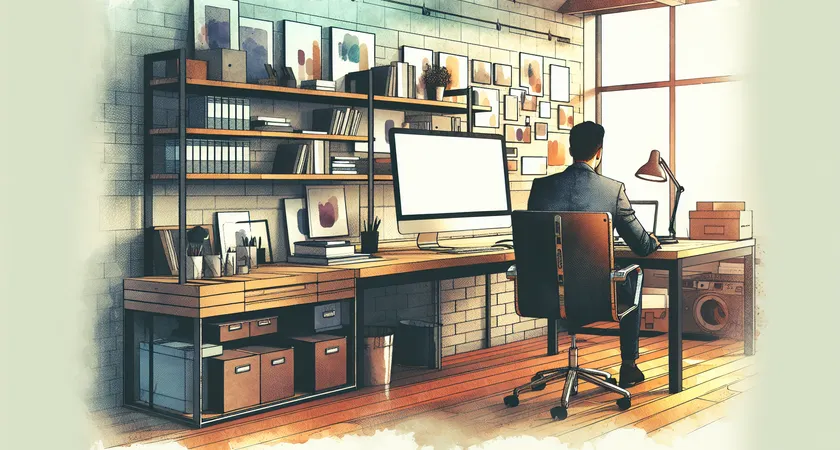 Un bureau moderne avec un ordinateur