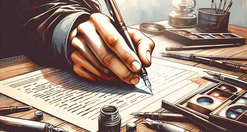 Une main tenant un stylo