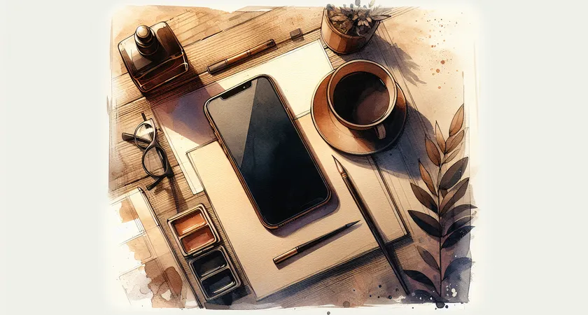 Un smartphone sur une table