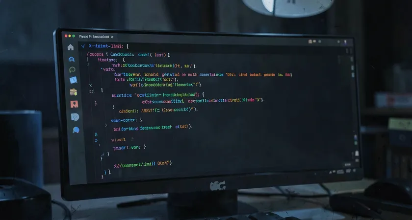 Capture d'écran stylisée d'un terminal de code affichant une requête cURL colorée et une réponse JSON bien formattée. En surbrillance, les en-têtes HTTP 'X-RateLimit-Limit' et 'Cache-Control'. Ambiance sombre de l'éditeur de code, lumière bleutée, netteté sur le texte