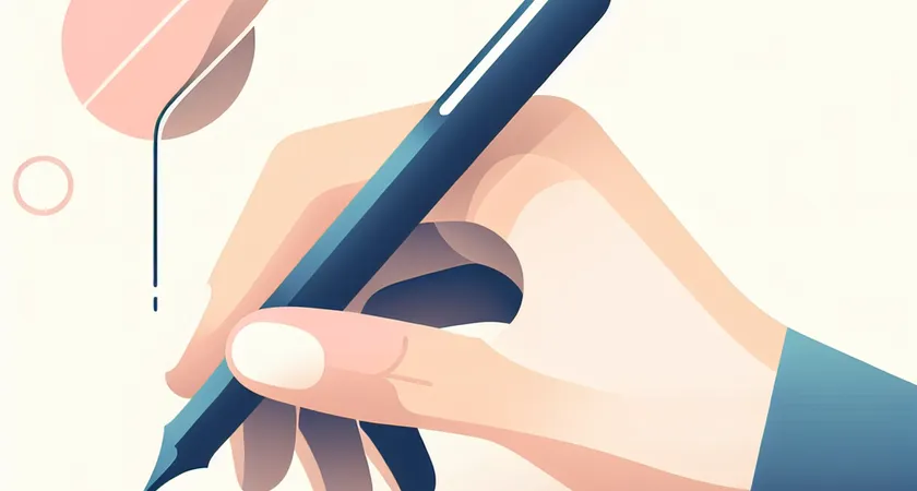 Une main tenant un stylo