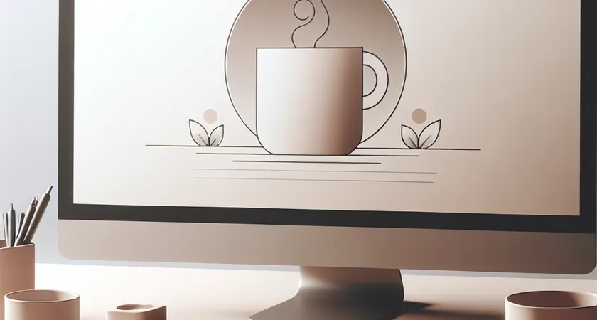 Un café sur un bureau d'ordinateur