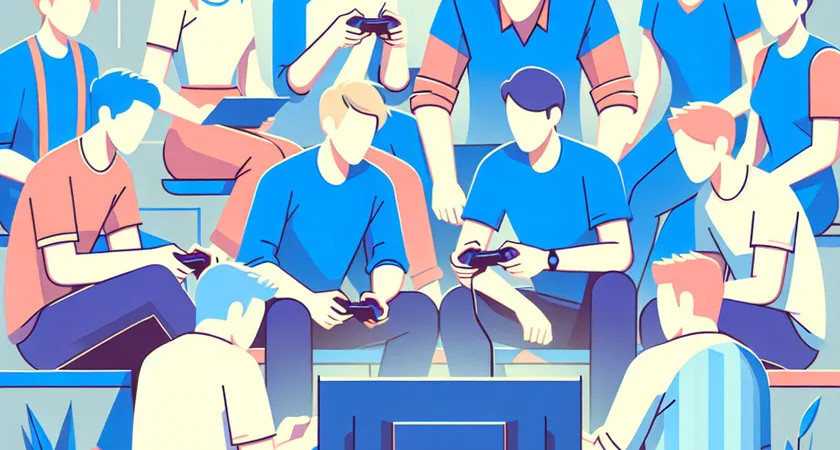 Des joueurs discutant autour d’un écran de jeu vidéo