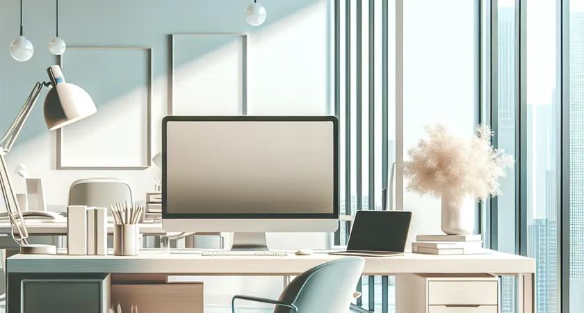 Un bureau moderne avec un ordinateur
