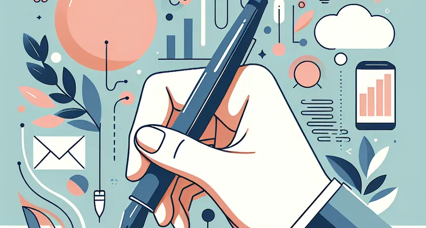 Une main tenant un stylo