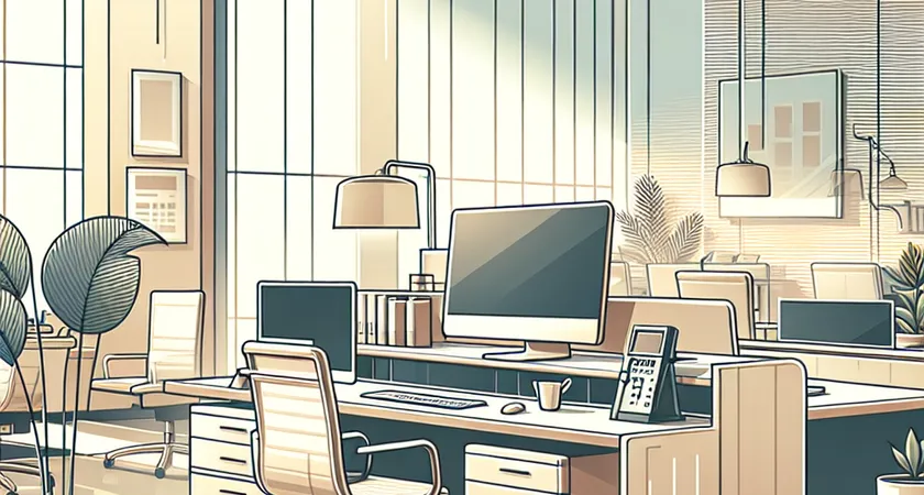 Un bureau moderne avec un ordinateur