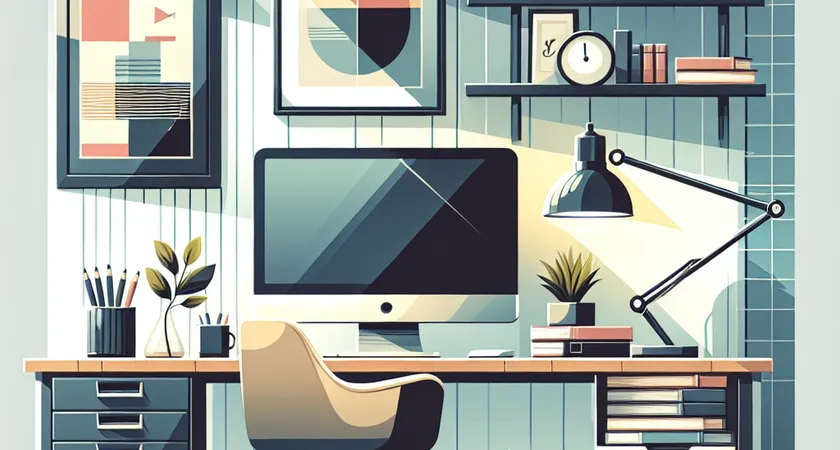 Un bureau moderne avec un ordinateur