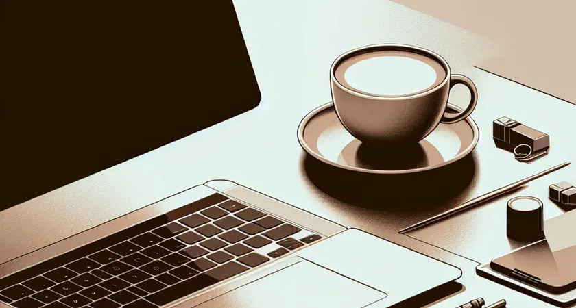 Un café sur un bureau