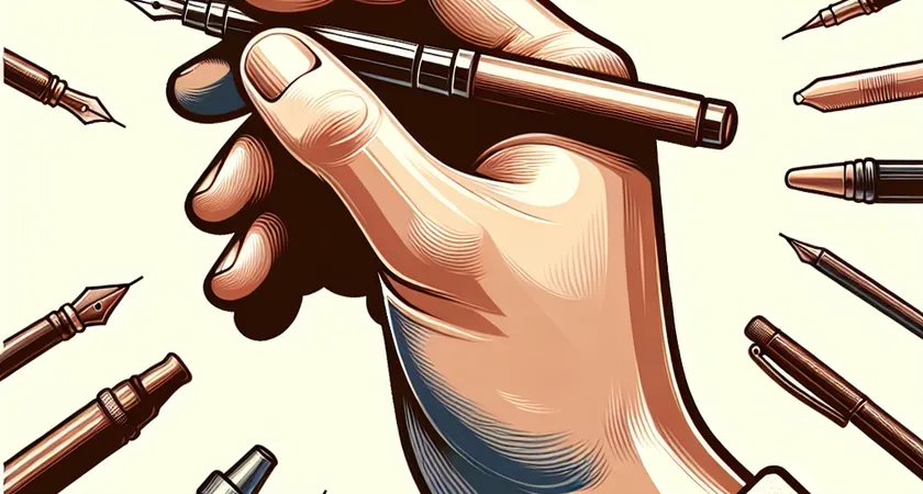 Une main tenant un stylo