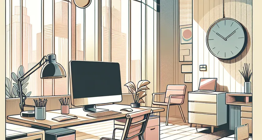 Un bureau moderne avec un ordinateur