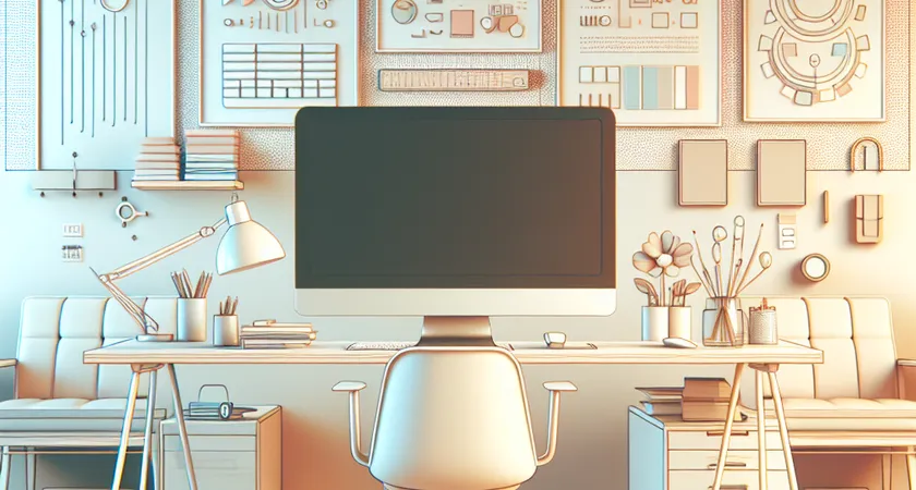 Un bureau moderne avec un ordinateur
