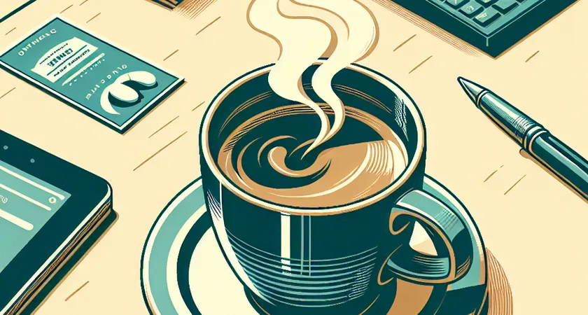 Un café sur un bureau