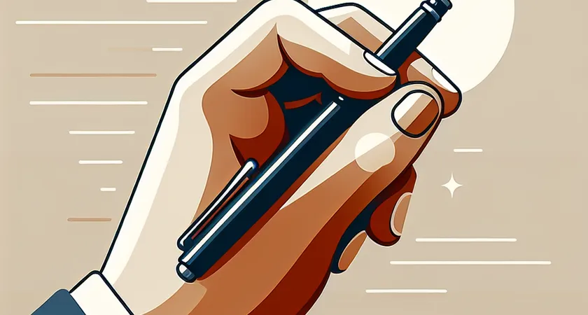 Une main tenant un stylo