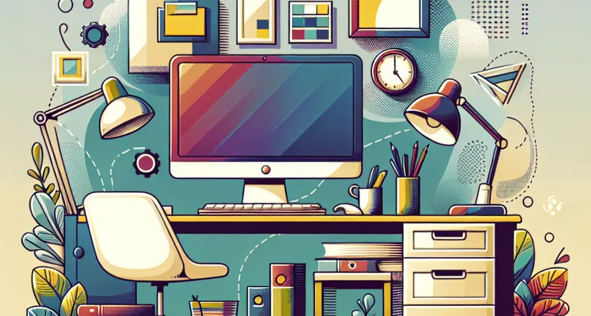 Un bureau moderne avec un ordinateur