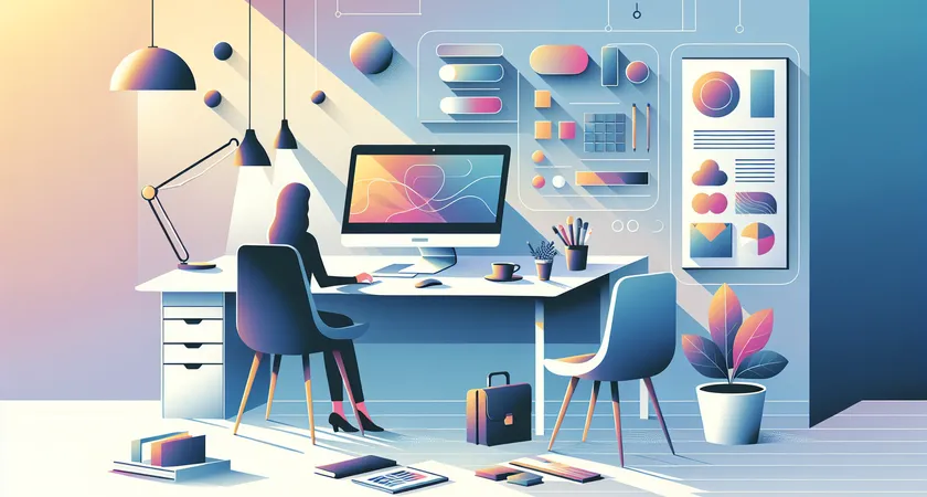 Un bureau moderne avec un ordinateur