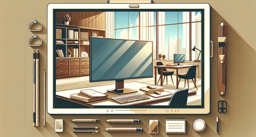 Un bureau moderne avec un ordinateur