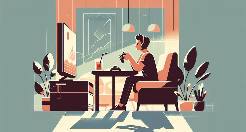 A gamer focusing intensely at a screen