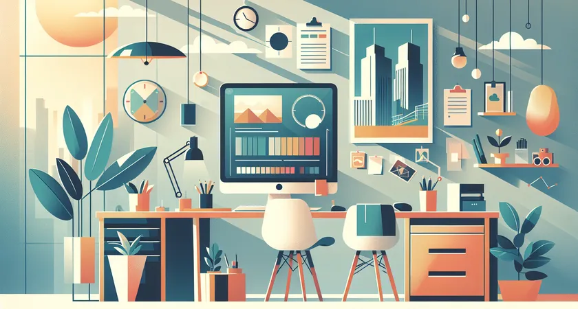 Un bureau moderne avec un ordinateur