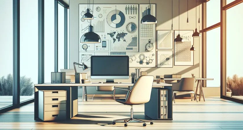 Un bureau moderne avec un ordinateur