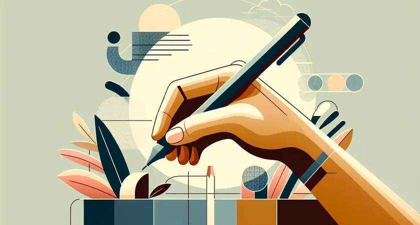 Une main tenant un stylo