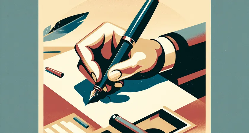 Une main tenant un stylo
