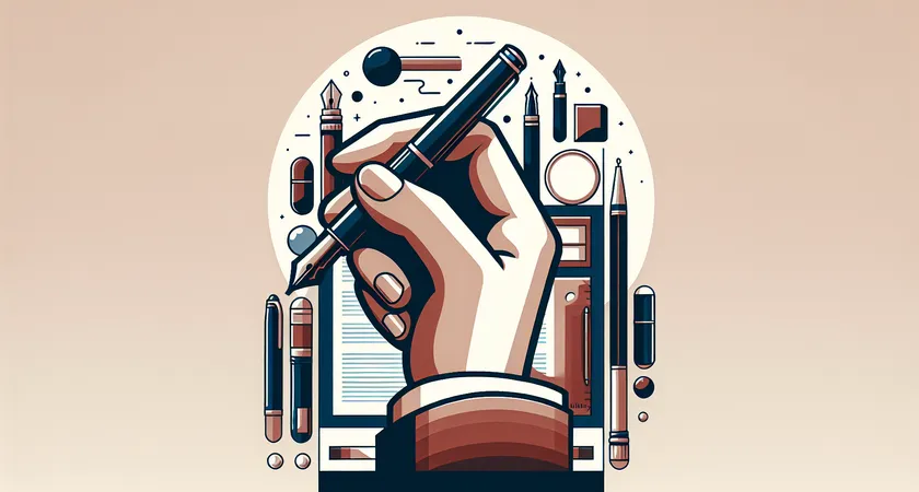 Une main tenant un stylo