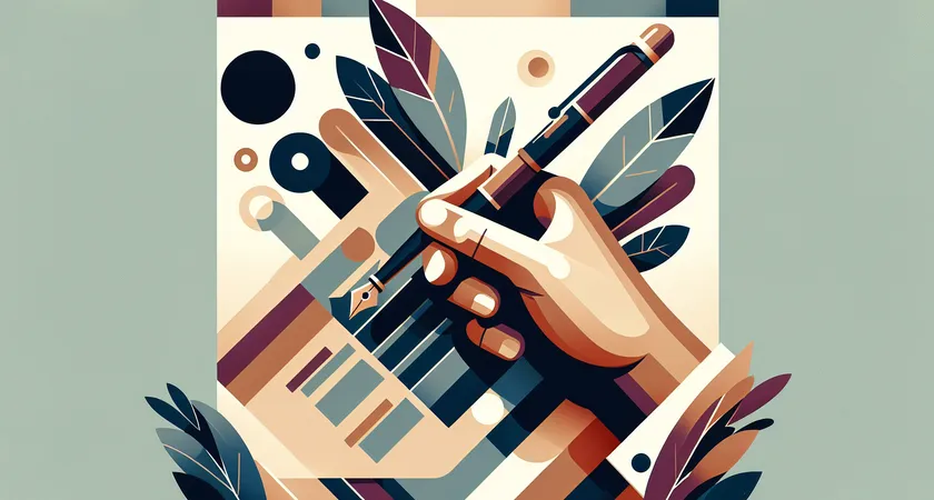 Une main tenant un stylo