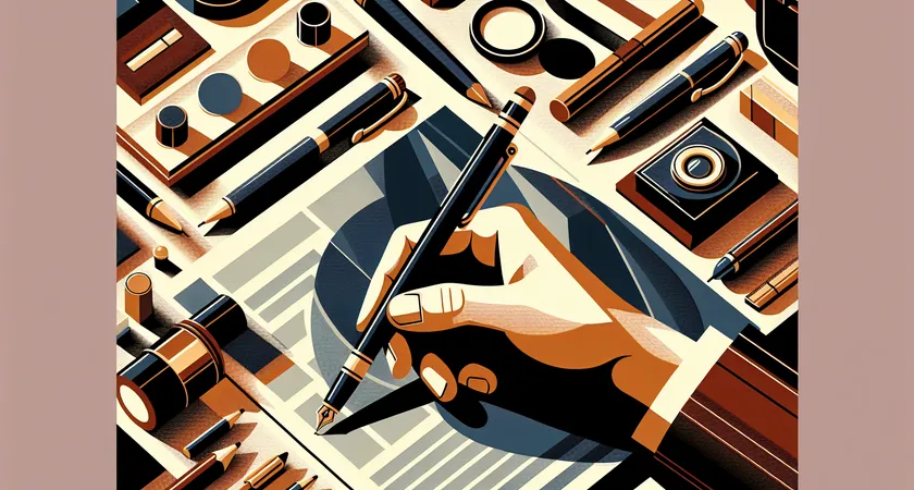 Une main tenant un stylo